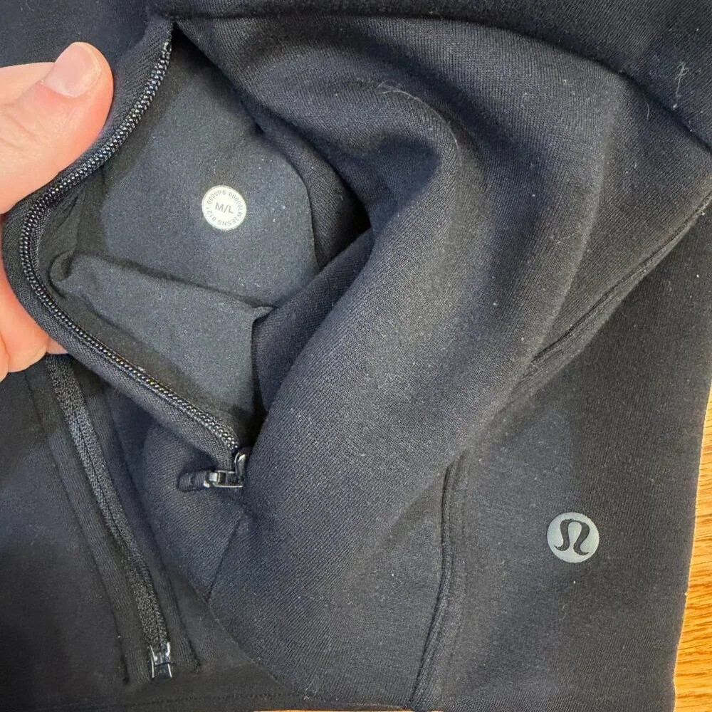 Lululemon Soft Oversized Zip Hoodie Black - Size M/L Cropped Jacket